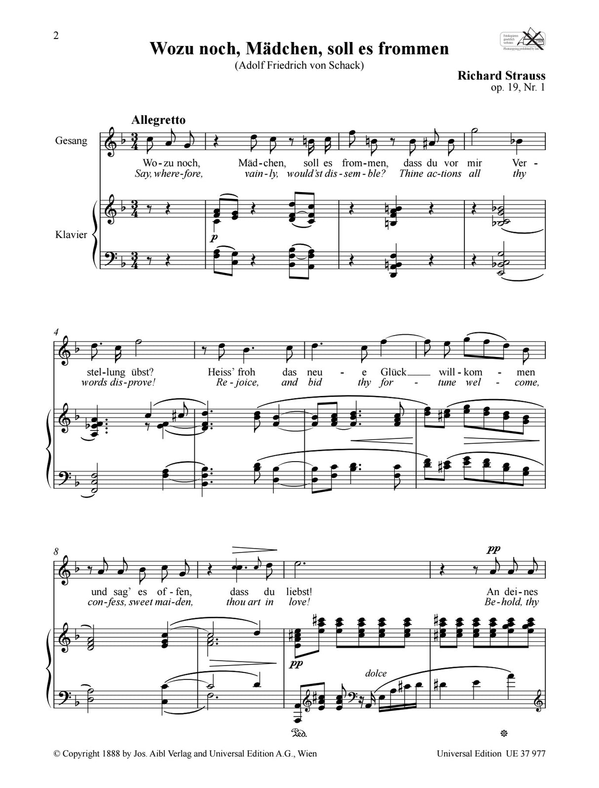 Strauss: 6 Songs, TrV 152, Op. 19