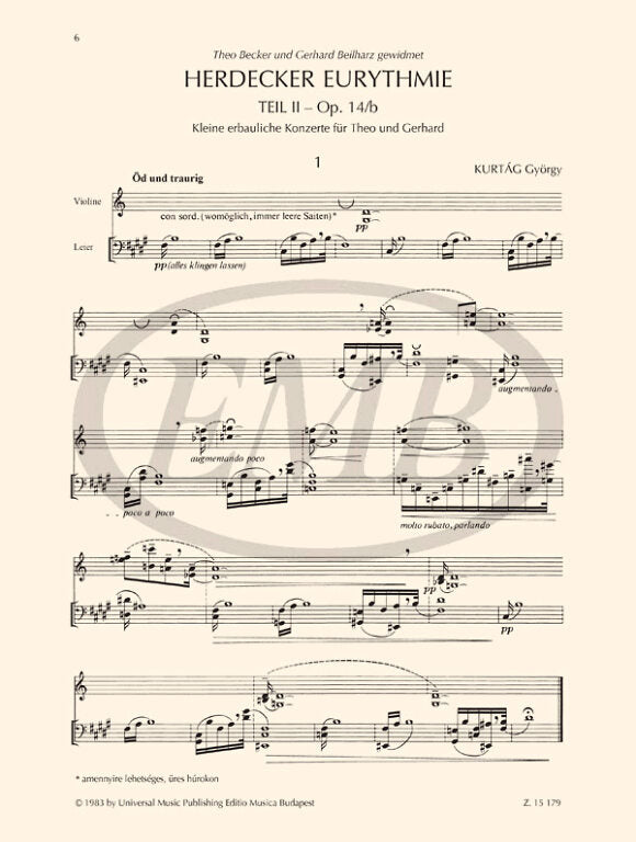 Kurtág: Herdecker Eurythmie I-III, Op. 14