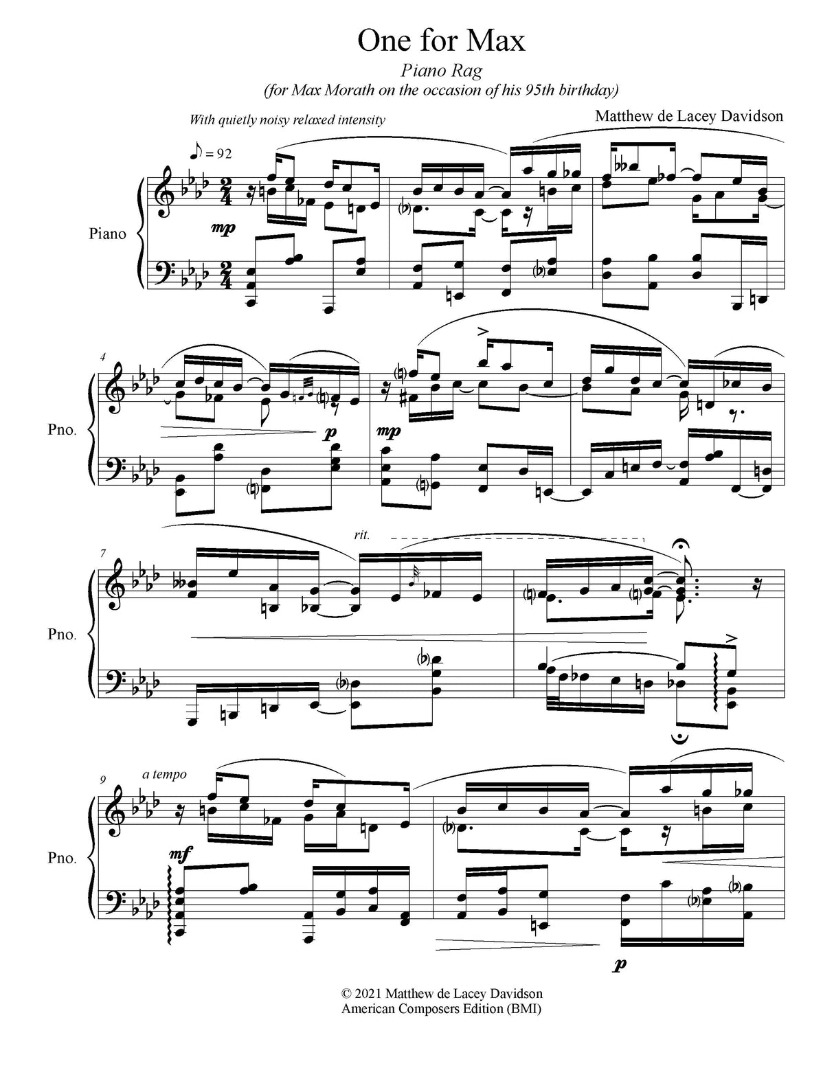 Davidson: One for Max