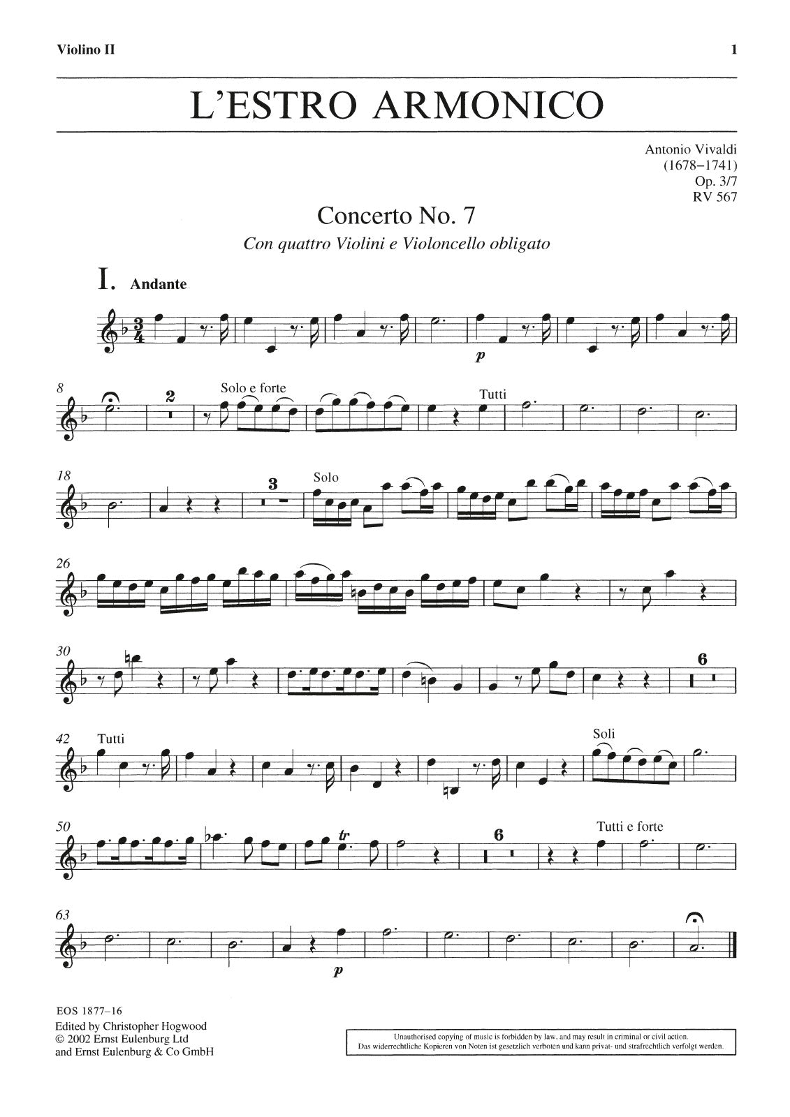 Vivaldi: L'Estro armonico, RV 567, Op. 3, No. 7