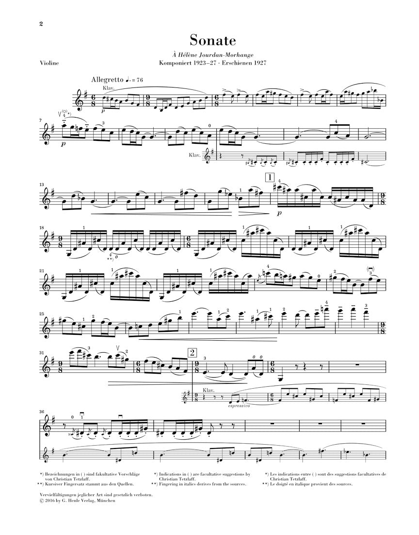 Ravel: Violin Sonata in G Major