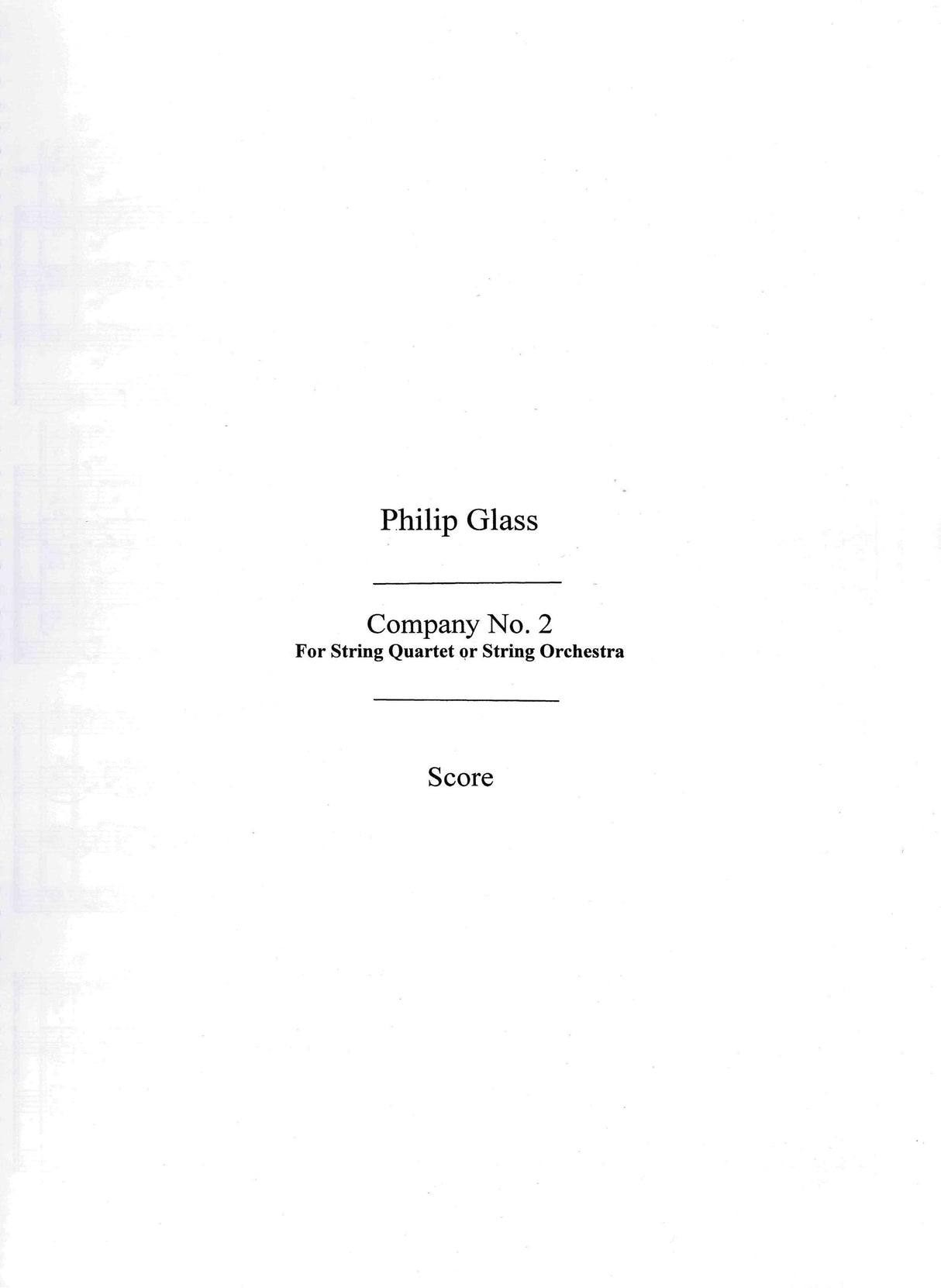 Glass: String Quartet No. 2