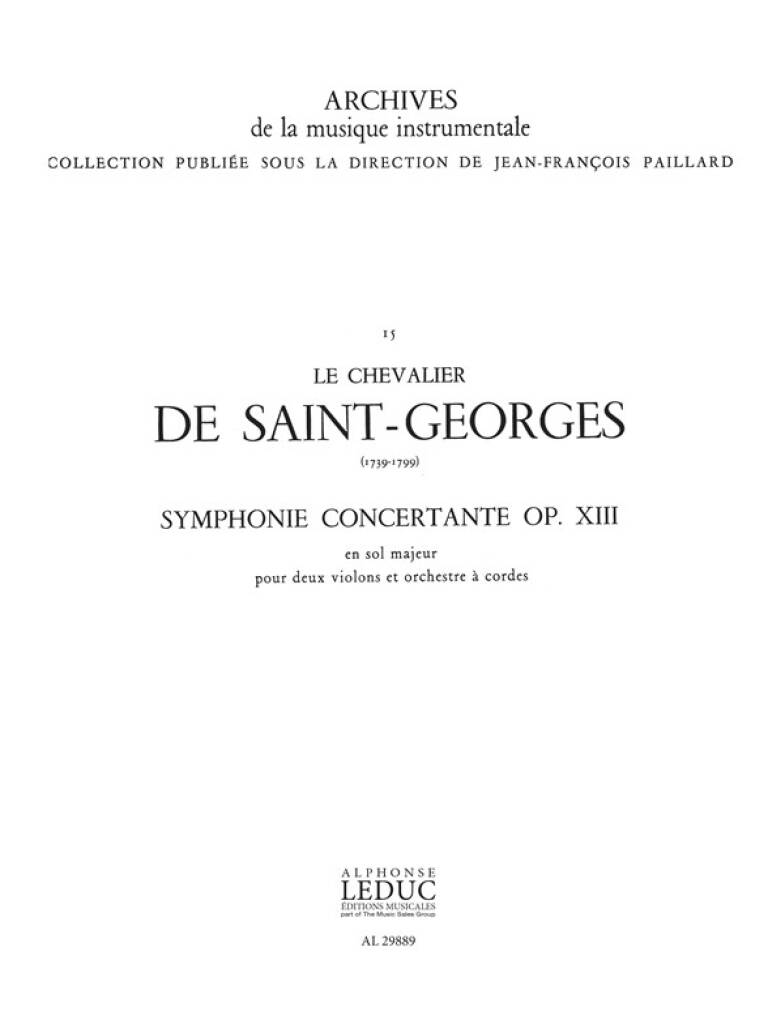 Saint-Georges: Symphony Concertante in G Major, Op. 13