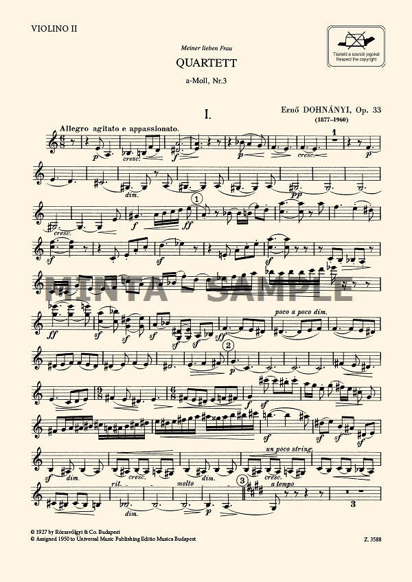 Dohnányi: String Quartet No. 3 in A Minor, Op. 33