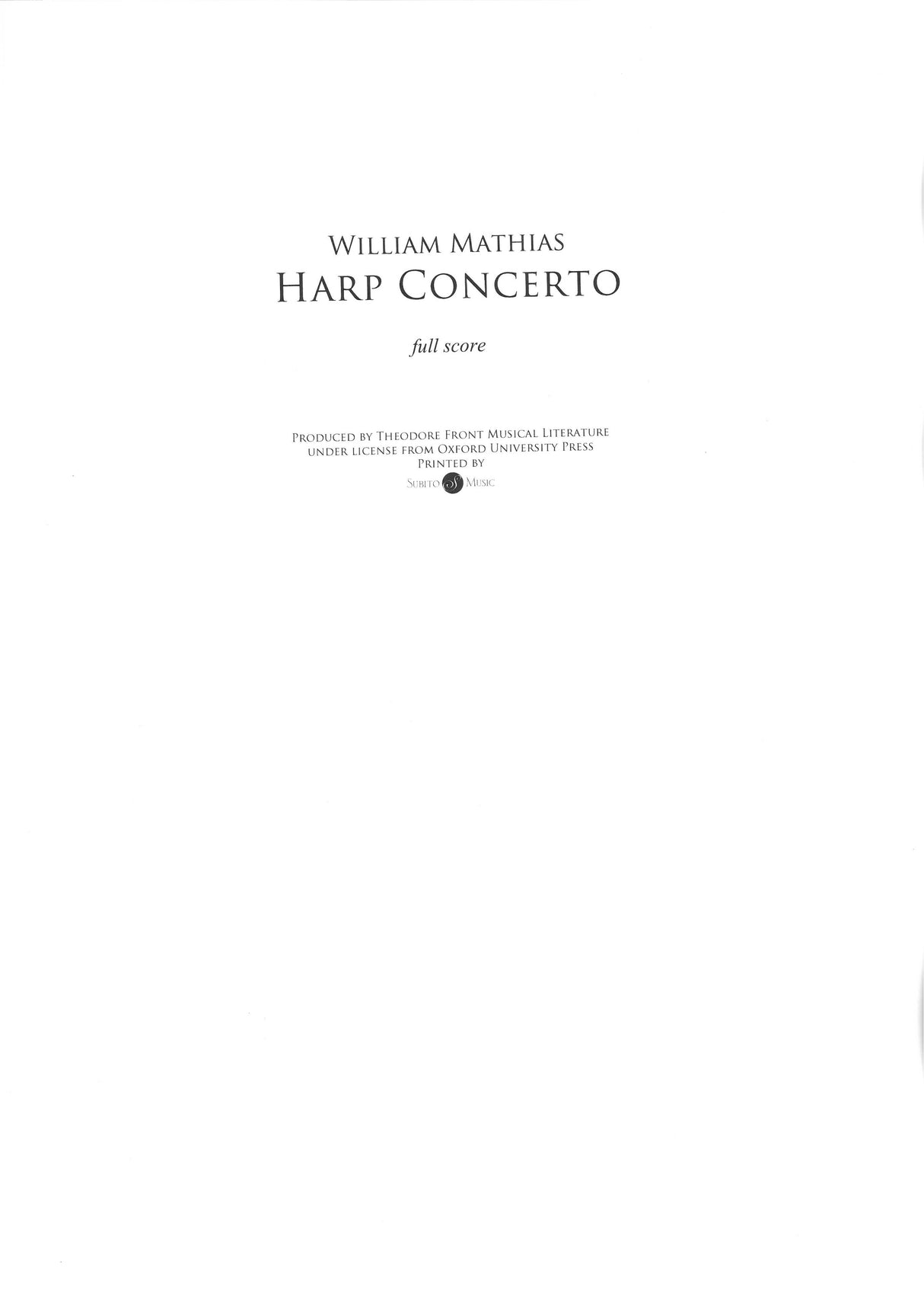 Mathias: Harp Concerto, Op. 50