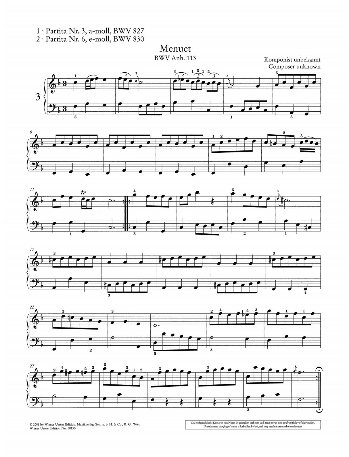 Bach: Notebook for Anna Magdalena Bach