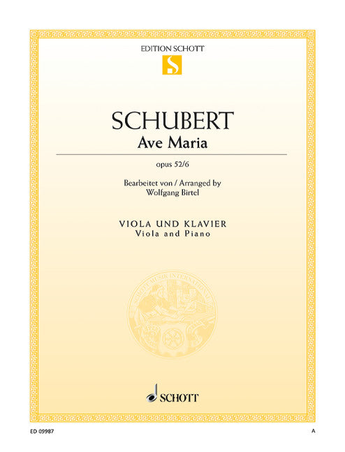 Schubert: Ave Maria, Op. 52, No. 6 (arr. for viola & piano)