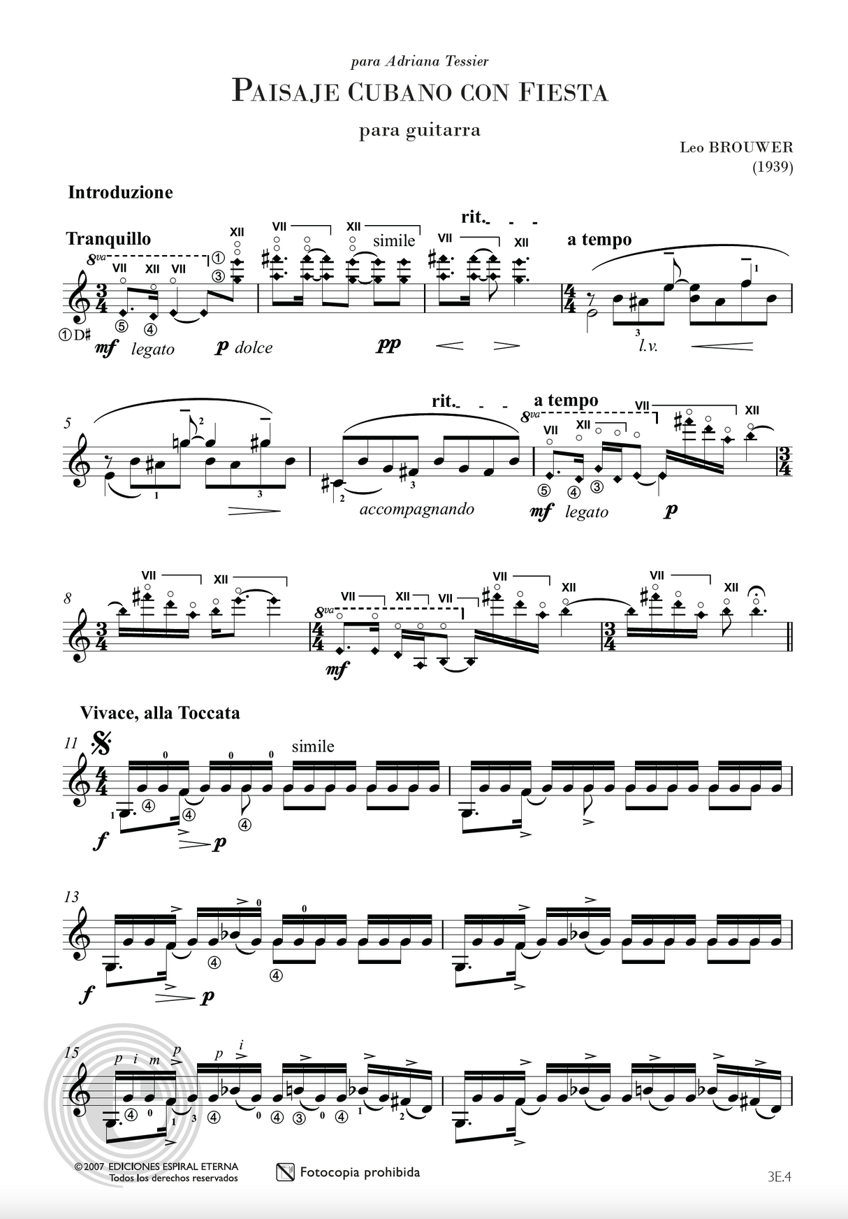 Brouwer: Paisaje cubano con fiesta