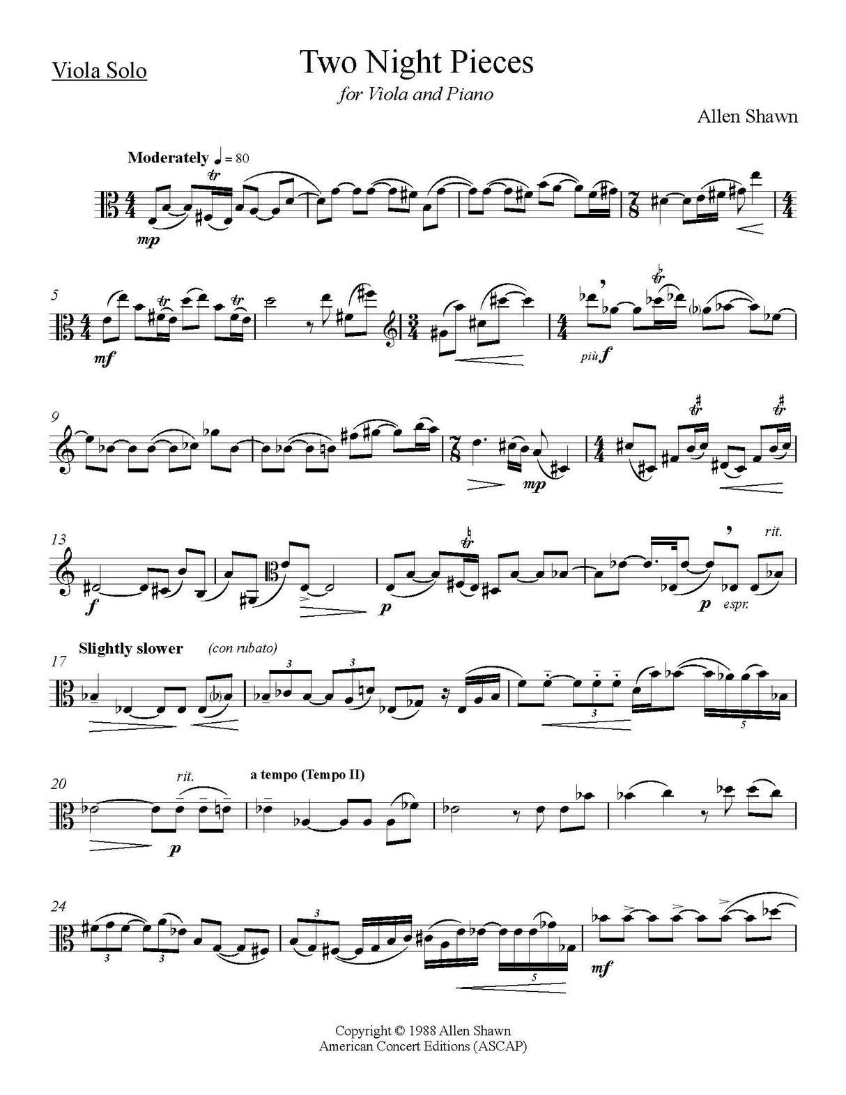 Shawn: Two Night Pieces