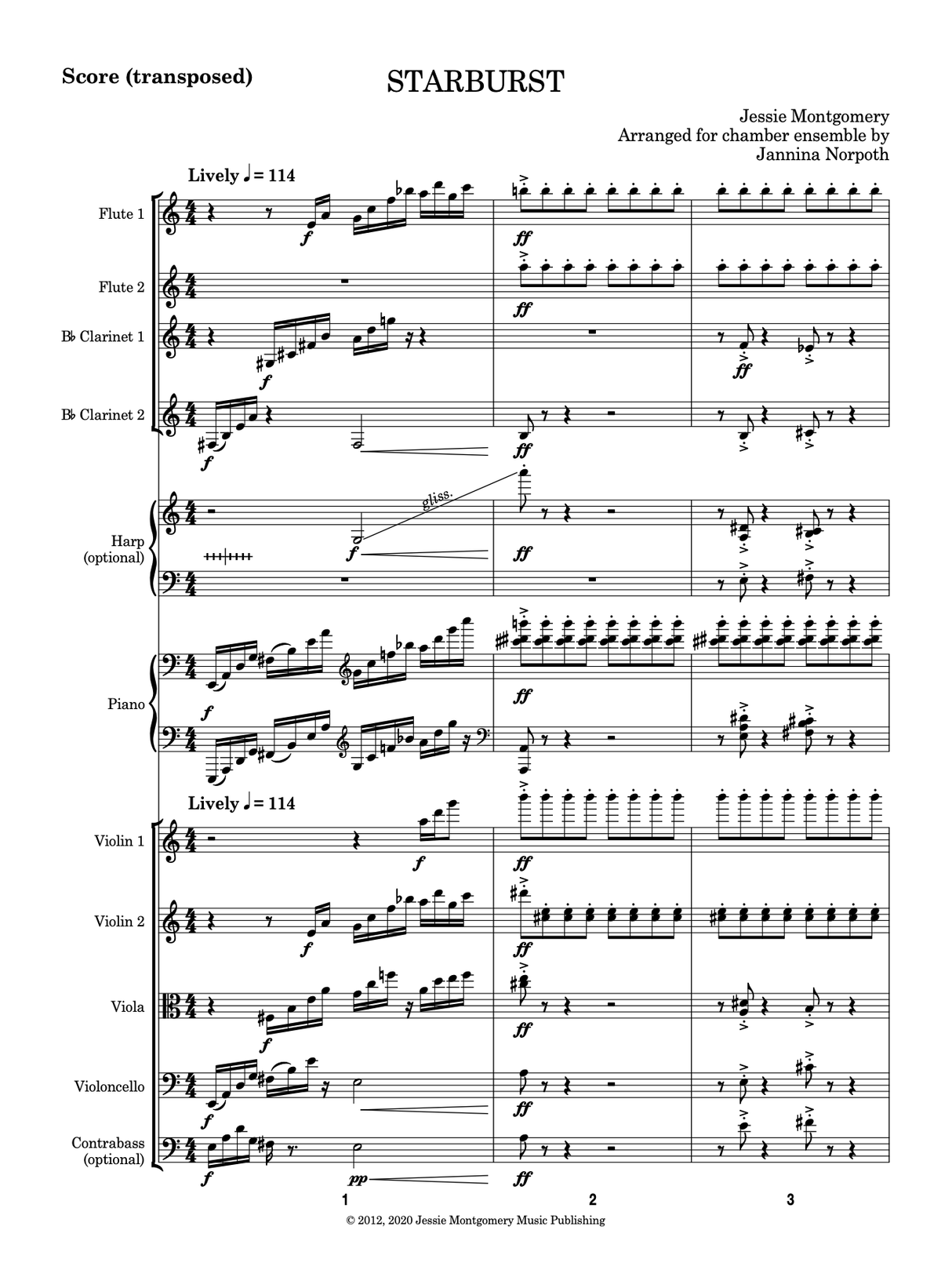 Montgomery: Starburst - arr. for chamber ensemble