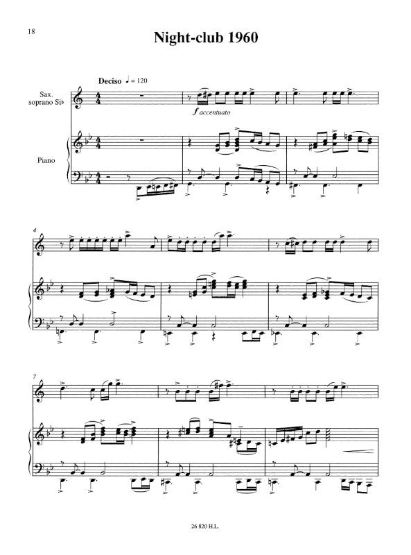 Piazzolla: Histoire du tango (for soprano sax and piano)