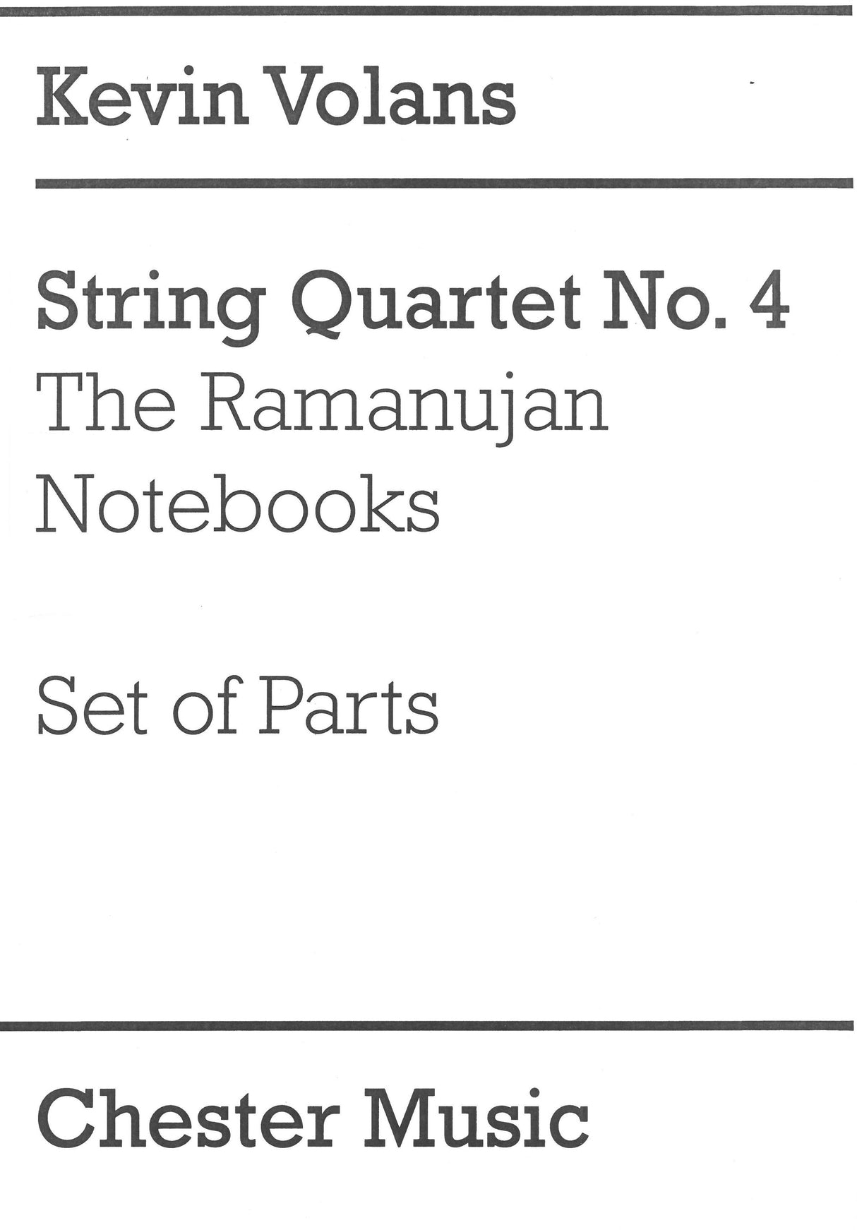 Volans: String Quartet No. 4