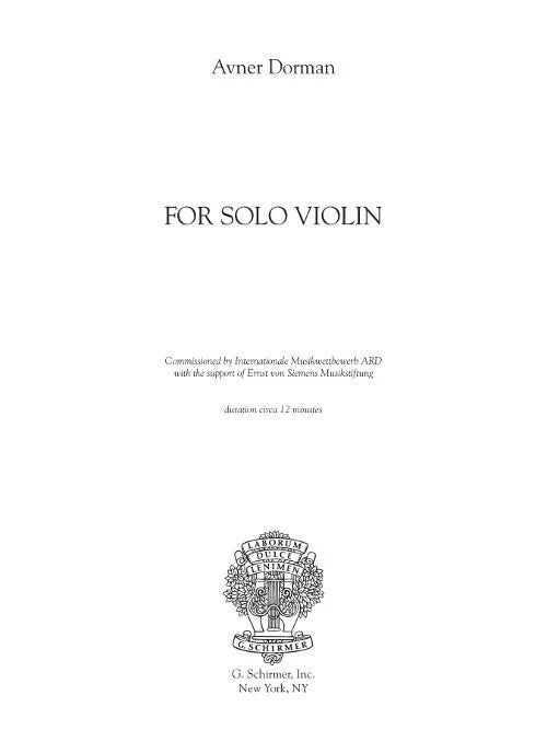 Dorman: For Solo Violin
