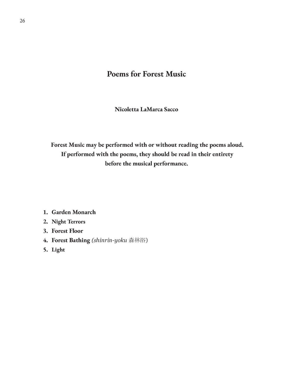 Sacco: Forest Music