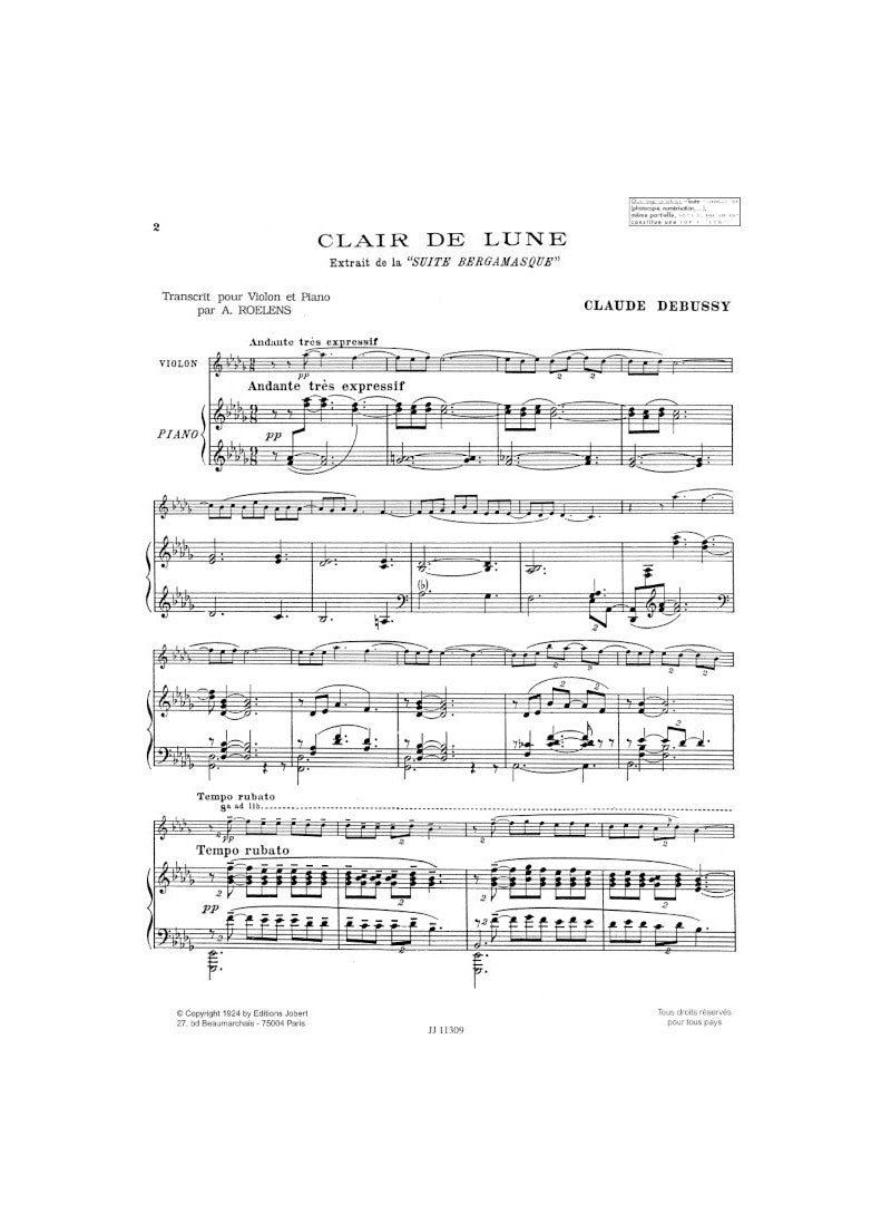 Debussy: Pour le violon