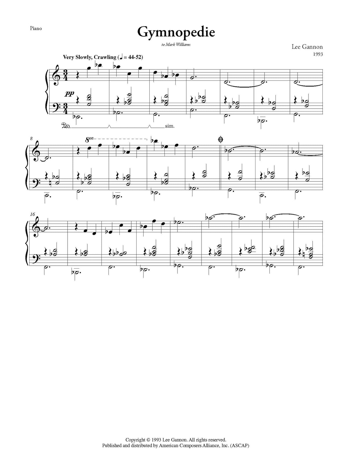 Gannon: Gymnopedie