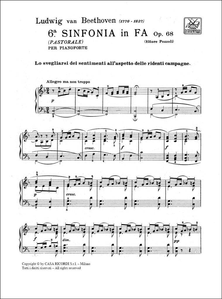 Beethoven: Symphony No. 6 in F Major, Op. 68, "Pastorale" (arr. for piano)