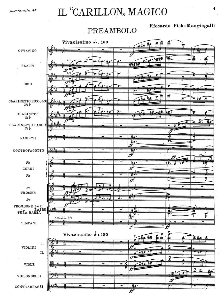 Pick-Mangiagalli: Il ‘carillon' magico, Op. 30