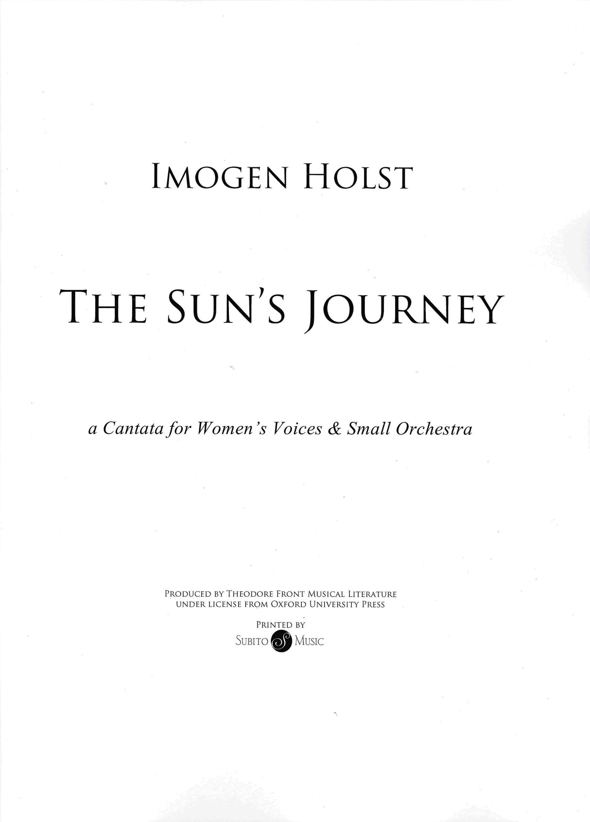I. Holst: The Sun's Journey