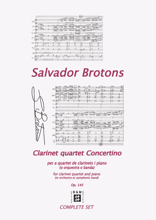 Brotons: Clarinet Quartet Concertino, Op. 145