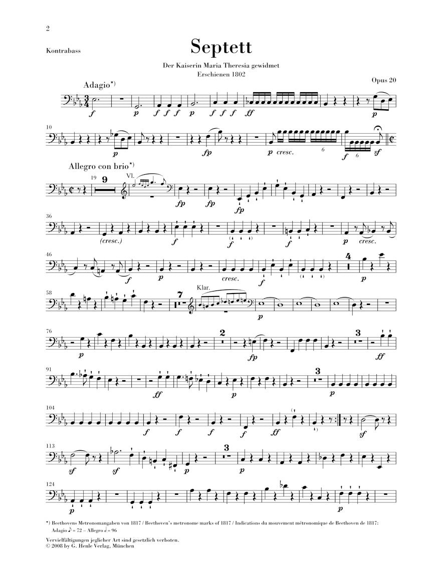 Beethoven: Septet in E-flat Major, Op. 20