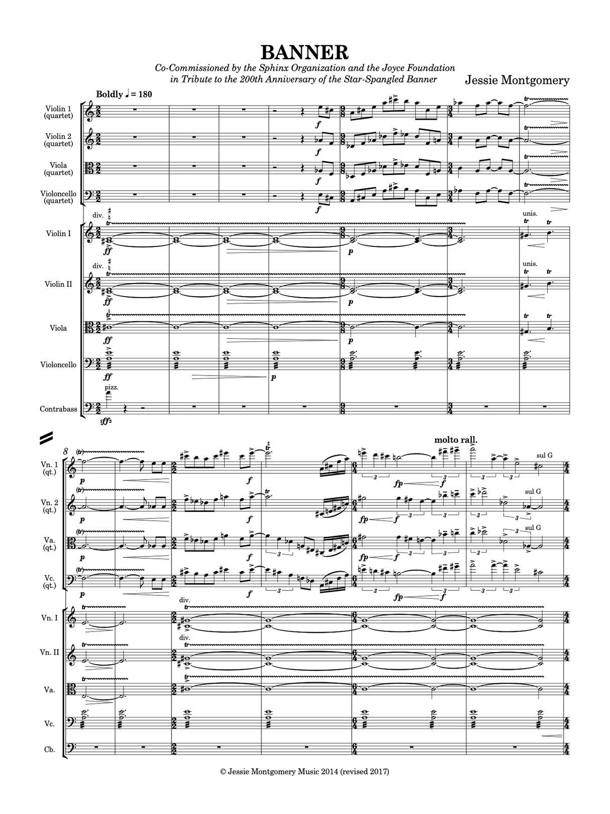 Montgomery: Banner - Version for String Quartet & String Orchestra