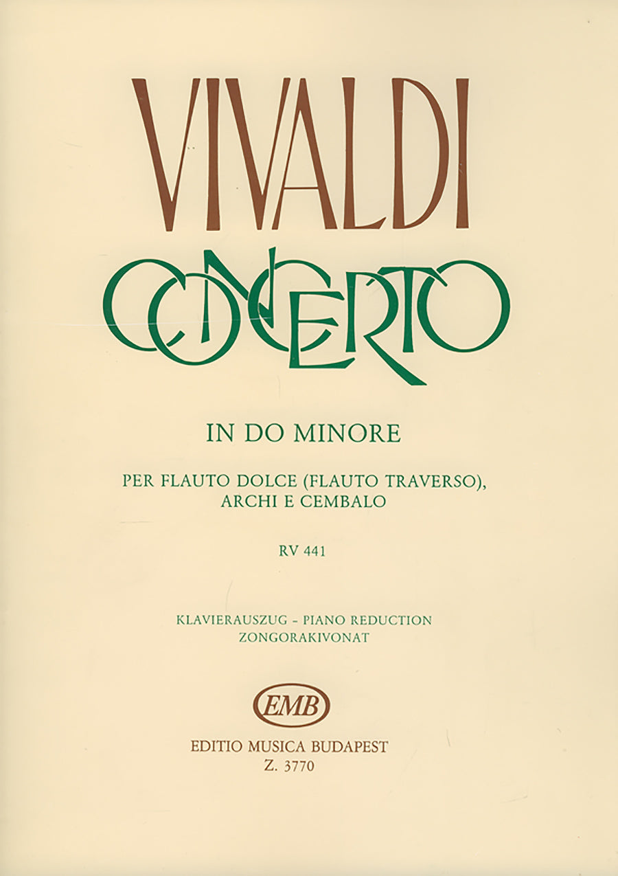 Vivaldi: Recorder (Flute) Concerto in C Minor, RV 441