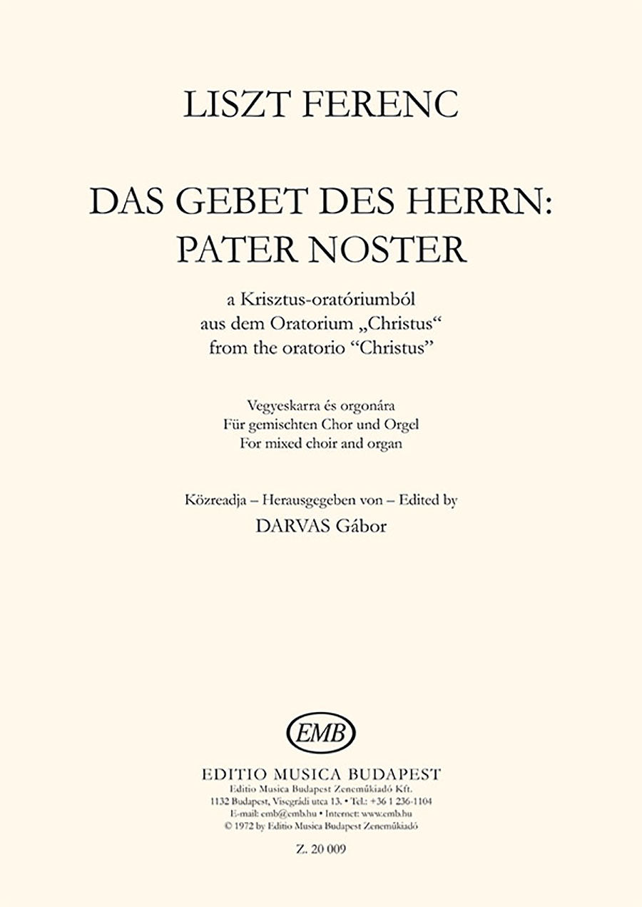 Liszt: Das Gebet des Herrn (Pater Noster)