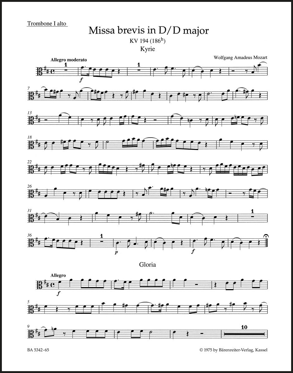 Mozart: Missa brevis in D Major, K. 194 (186h)