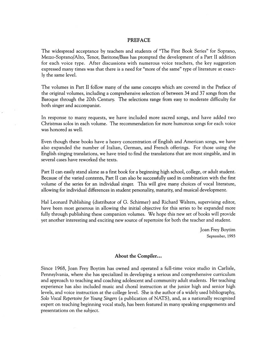 The First Book of Mezzo-Soprano/Alto Solos – Part II