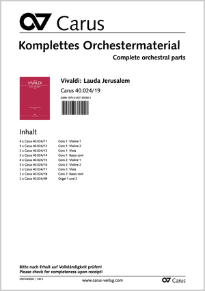 Vivaldi: Lauda Jerusalem, RV 609