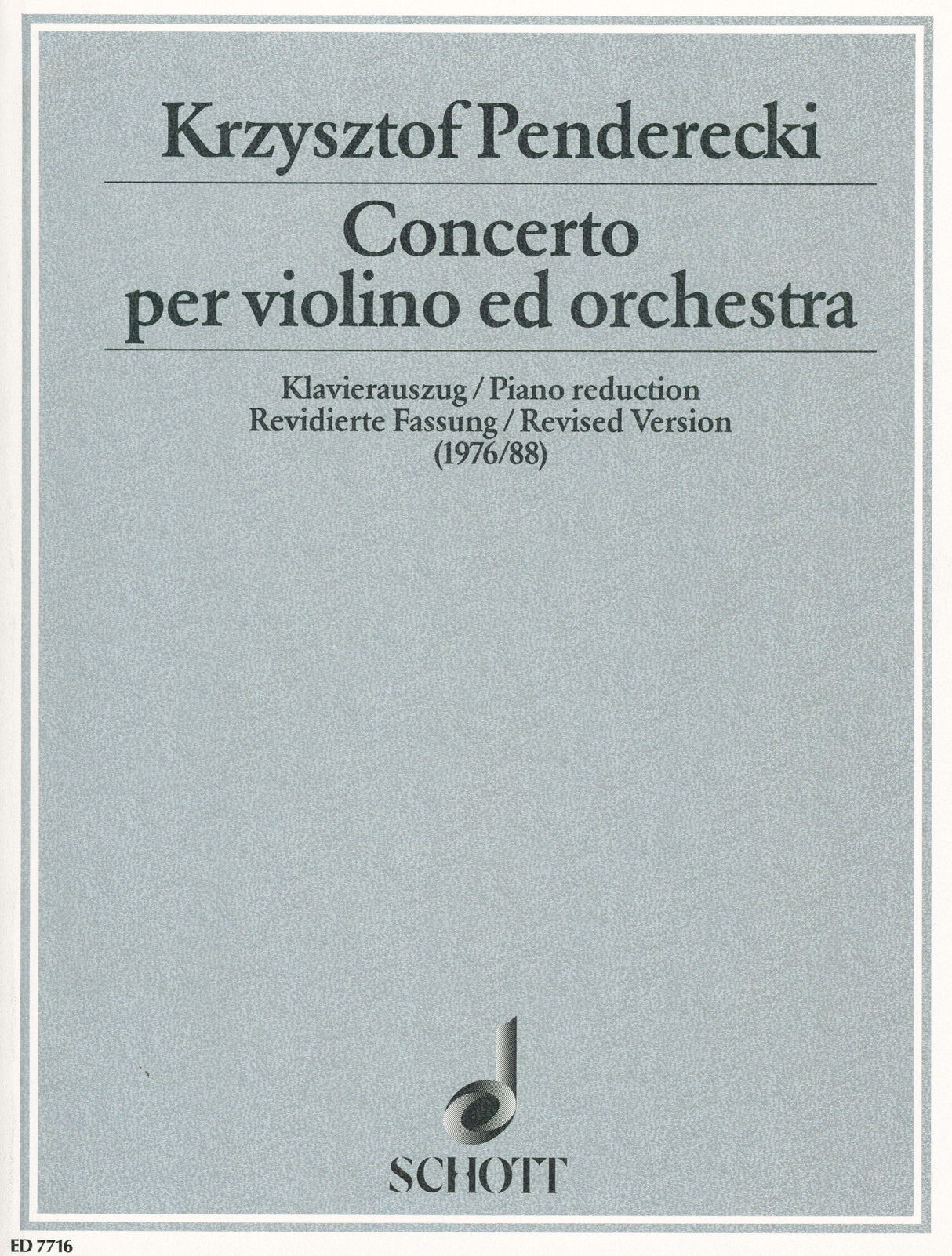 Penderecki: Violin Concerto No. 1