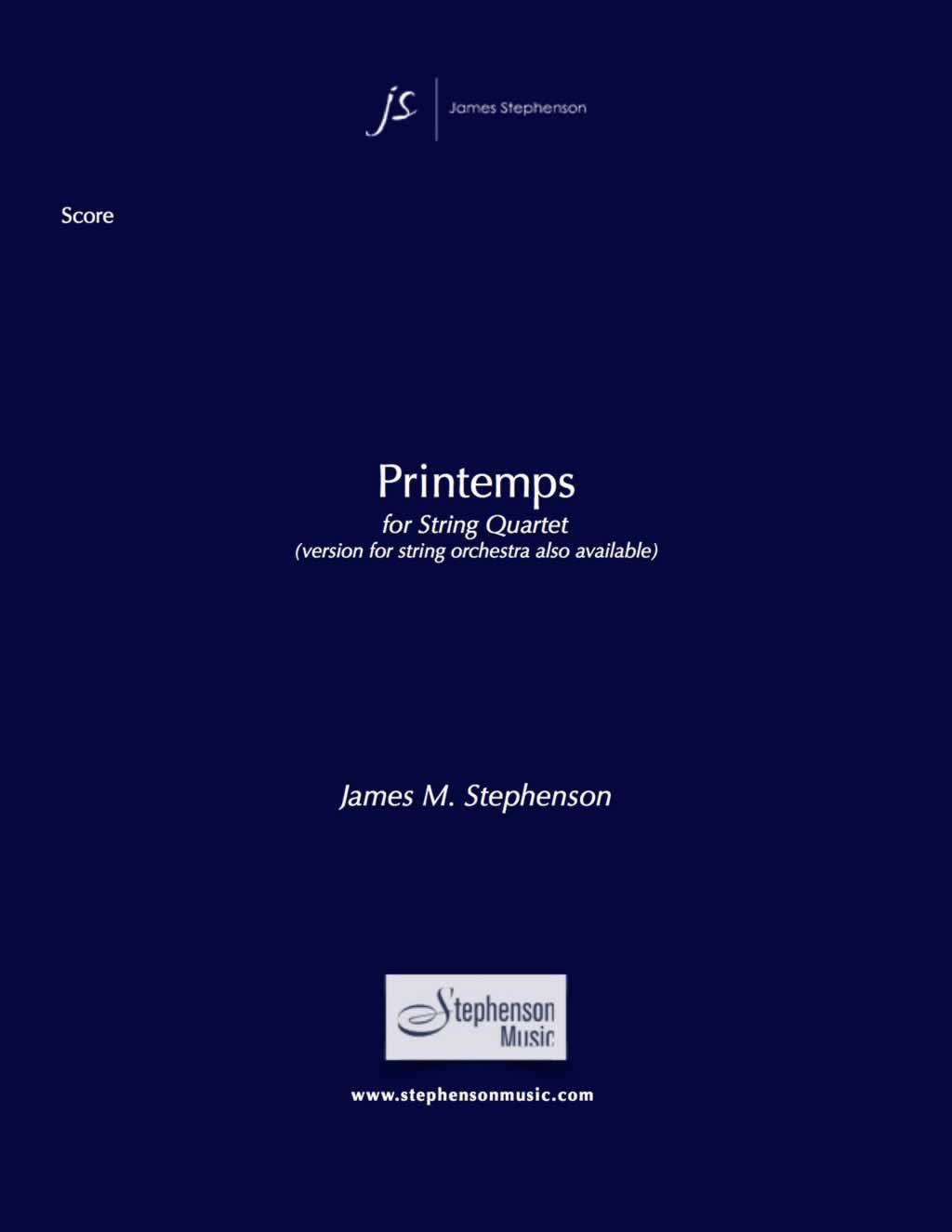 Stephenson: Printemps (Version for String Quartet)