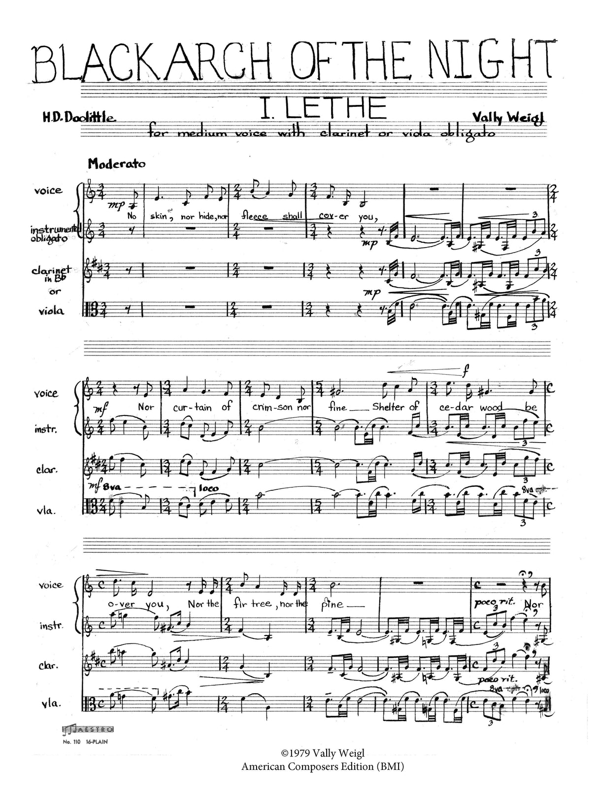 V. Weigl: Black Arch of the Night