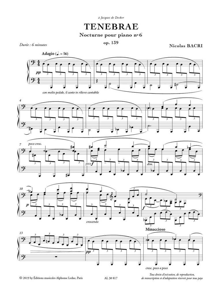 Bacri: Tenebrae, Op. 139