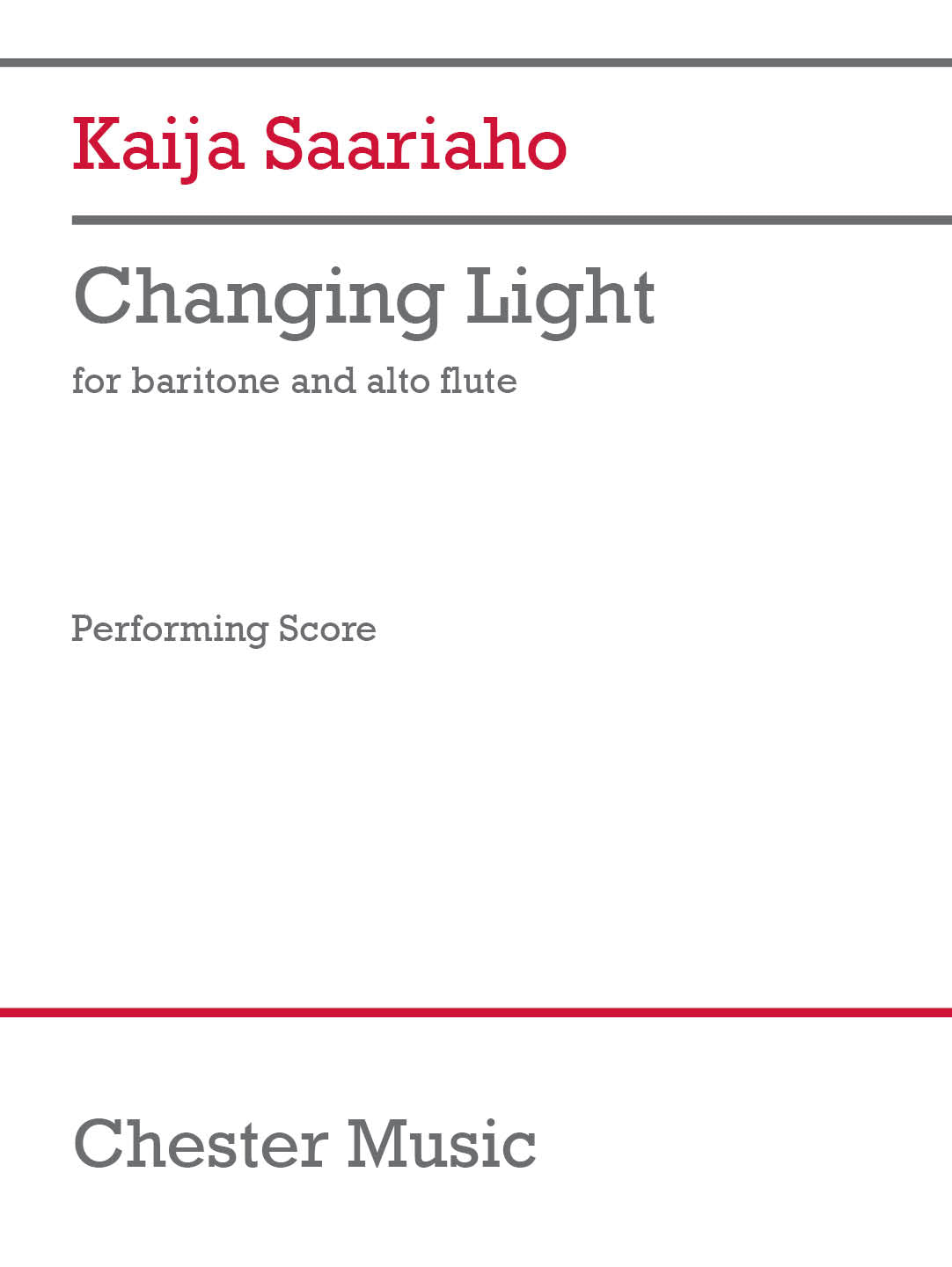 Saariaho: Changing Light (Version for Baritone & Alto Flute)