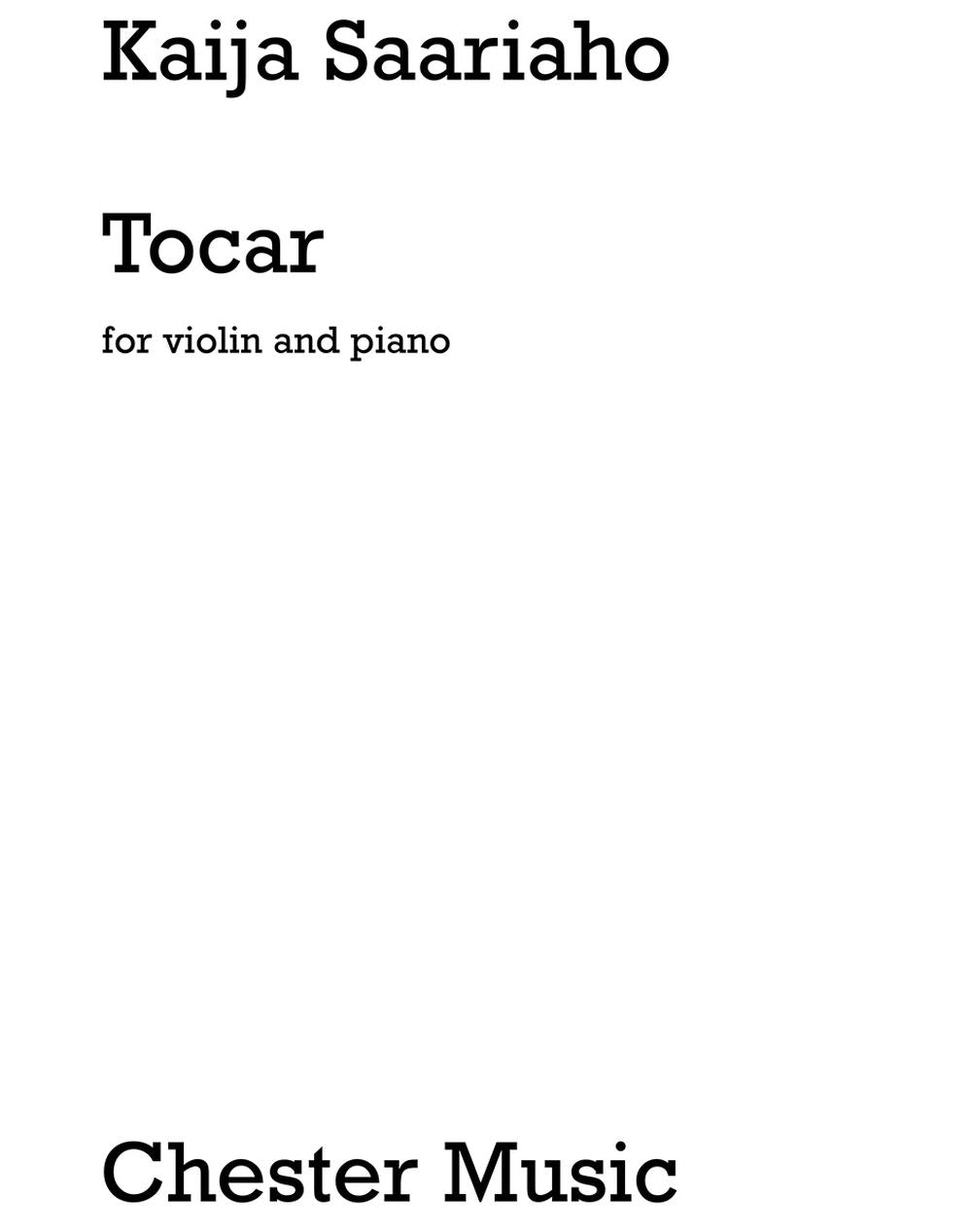 Saariaho: Tocar