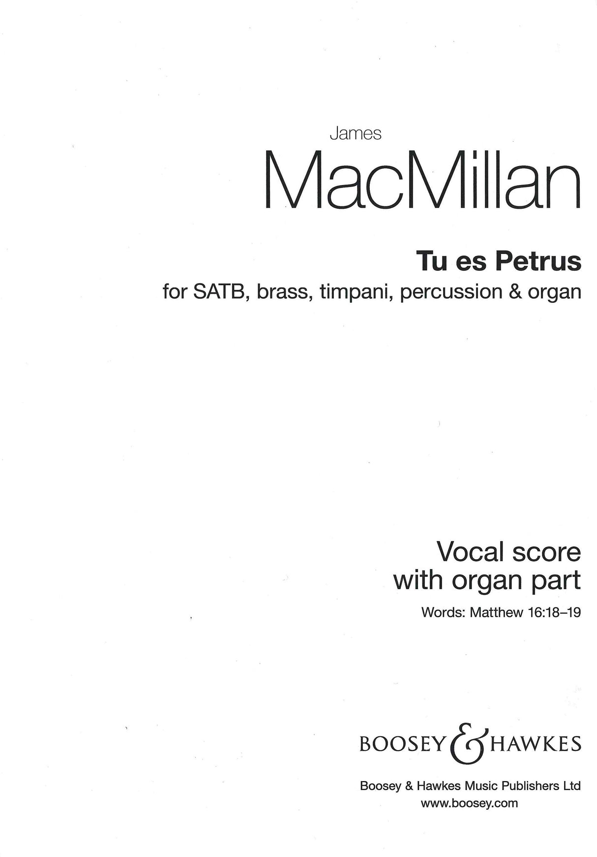 MacMillan: Tu es Petrus