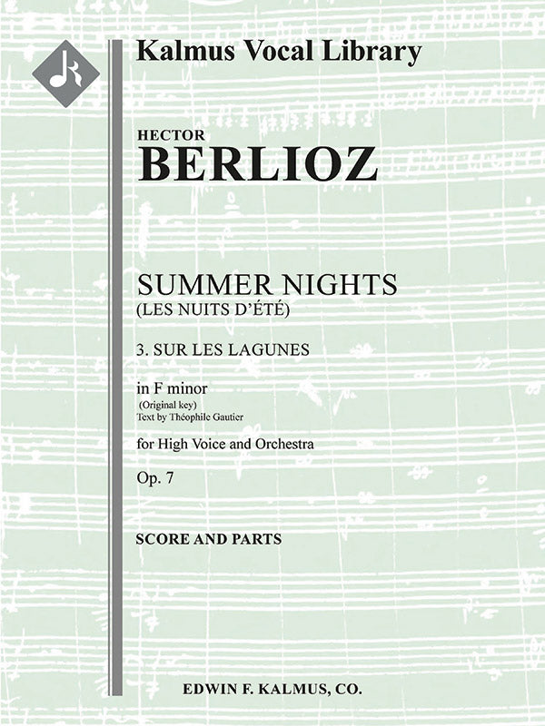 Berlioz: Sur les Lagunes, Op. 7, No. 3 (original key of in F Minor)