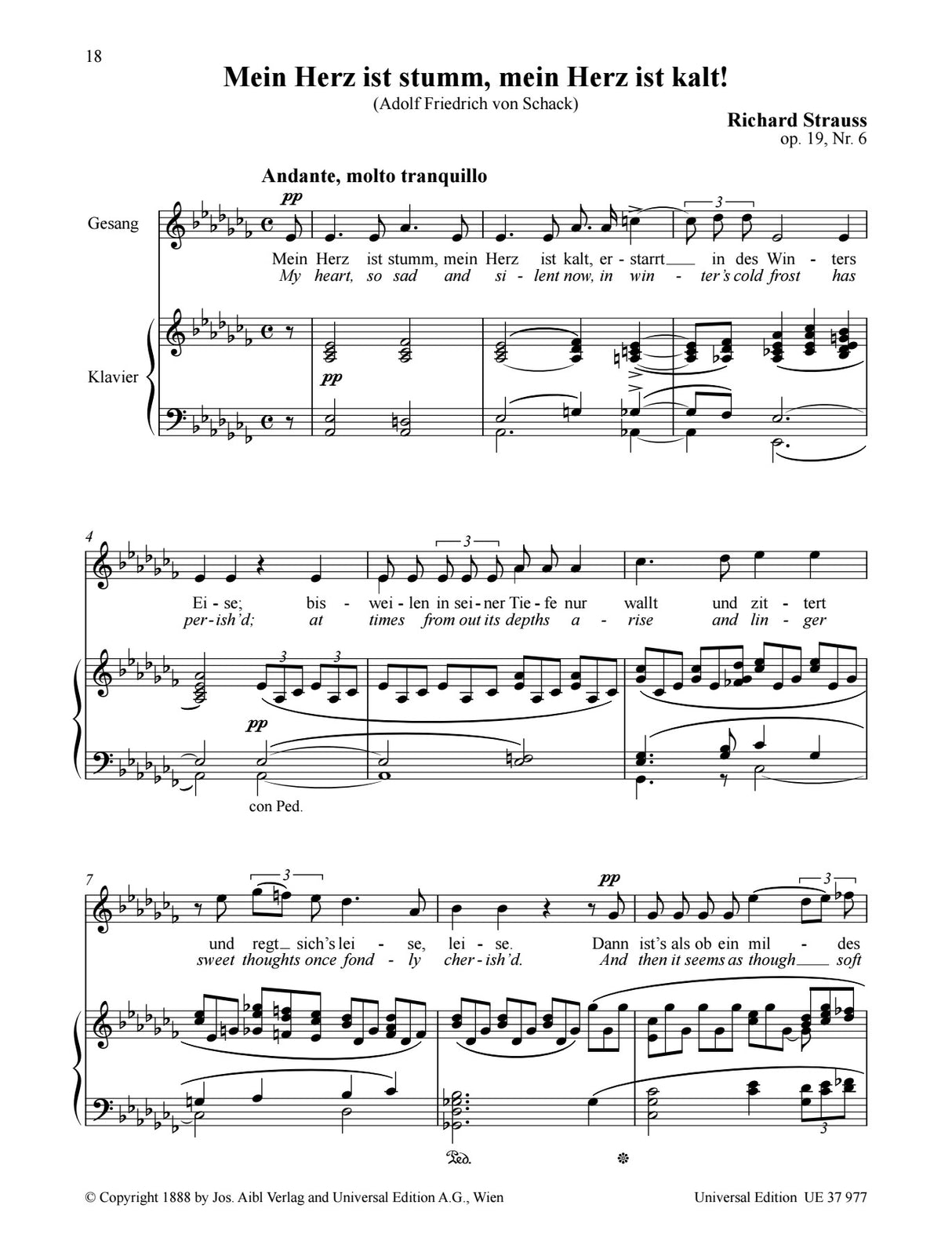 Strauss: 6 Songs, TrV 152, Op. 19