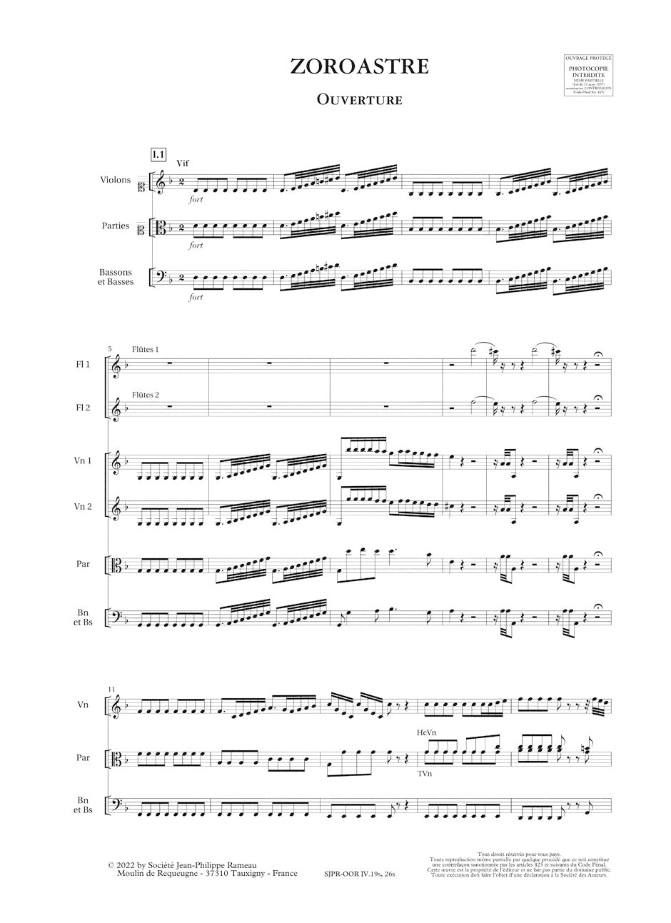 Rameau: Zoroastre, RCT 62A-B