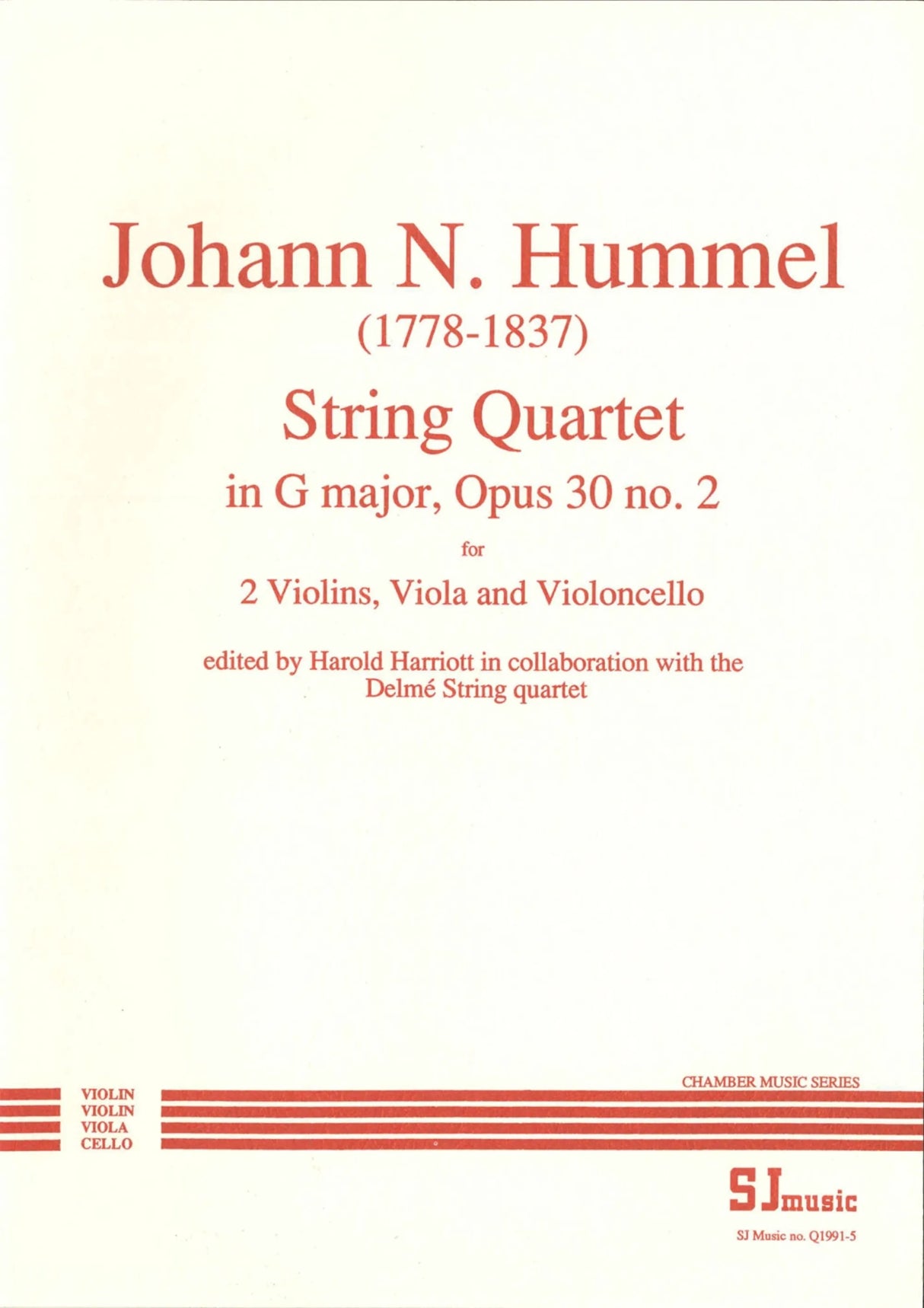 Hummel: String Quartet in G Major, Op. 30, No. 2