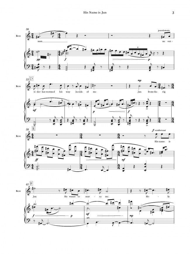 Mazzoli: His Name is Jan (Version for Soprano & Piano)