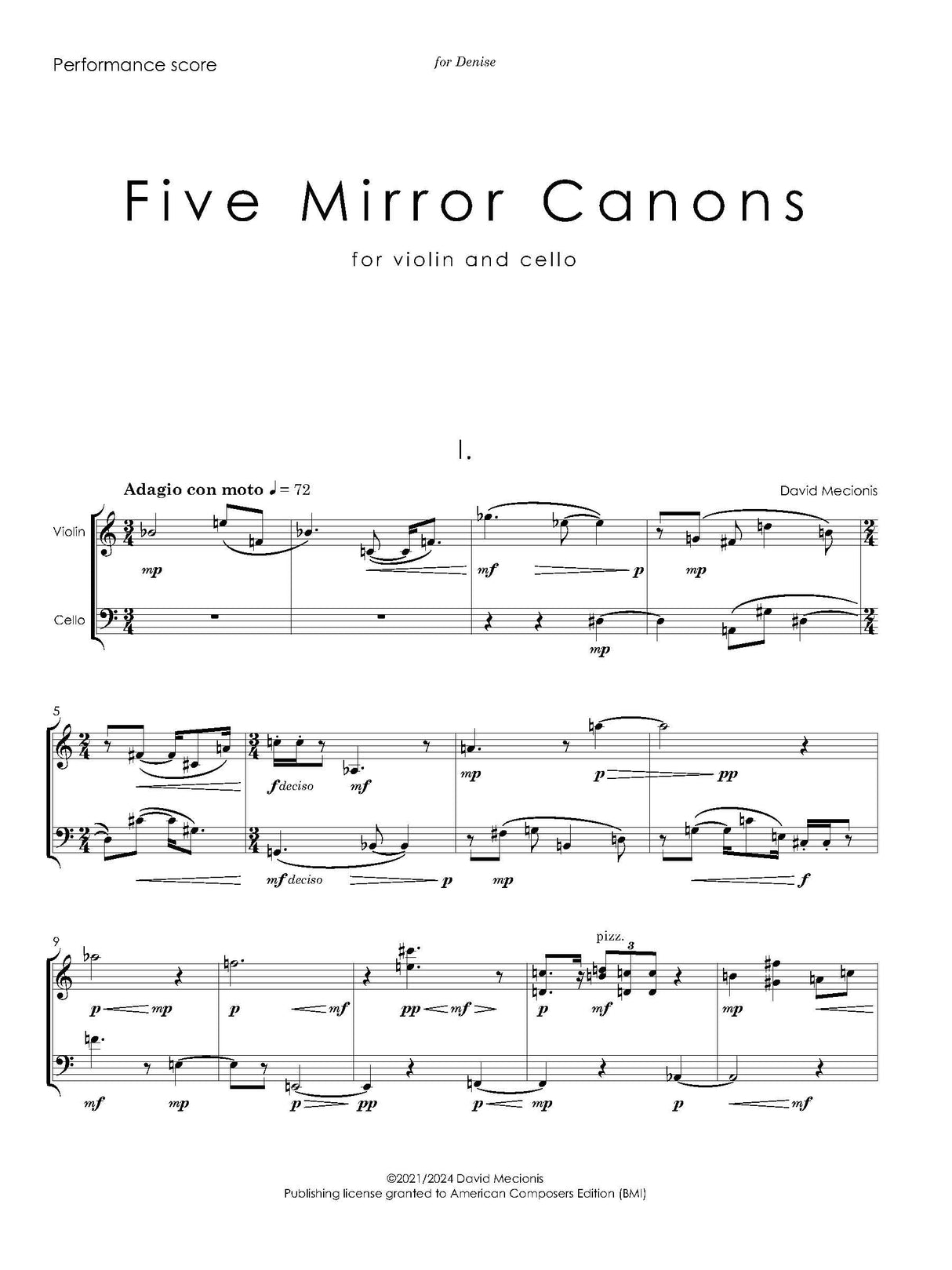 Mecionis: 5 Mirror Canons