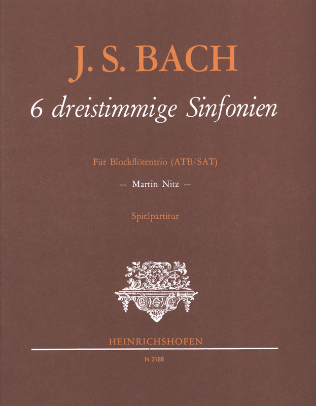 Bach: 6 Three-Part Sinfonias (arr. for recorder trio)