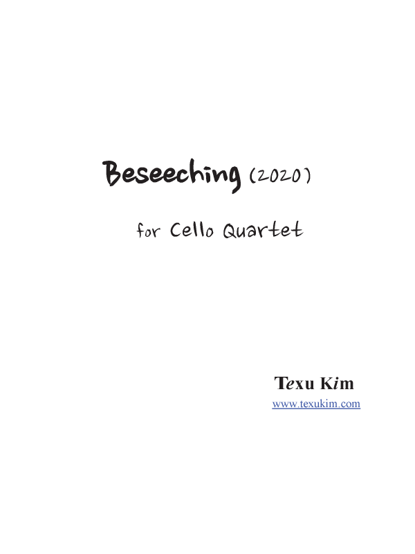 Kim: Beseeching (Version for 4 Cellos)