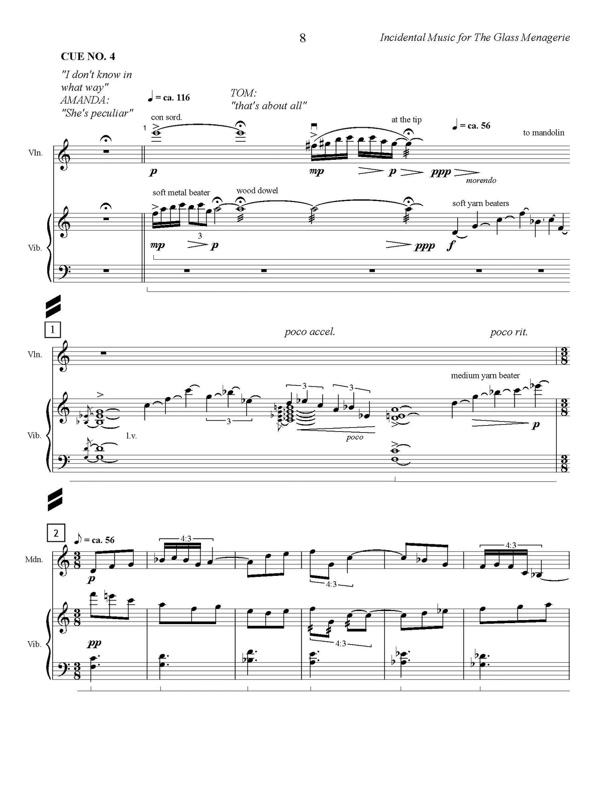 Hughes: Incidental Music for "The Glass Menagerie"