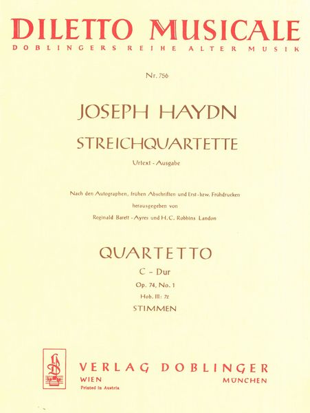 Haydn: String Quartet in C Major, Hob. III:72, Op. 74, No. 1
