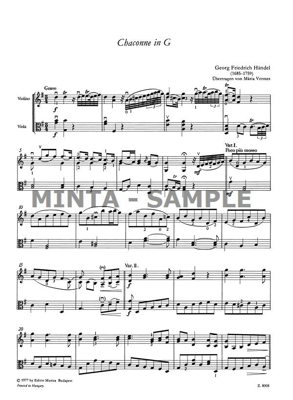 Handel: Chaconne in G Major (arr. for violin and viola)