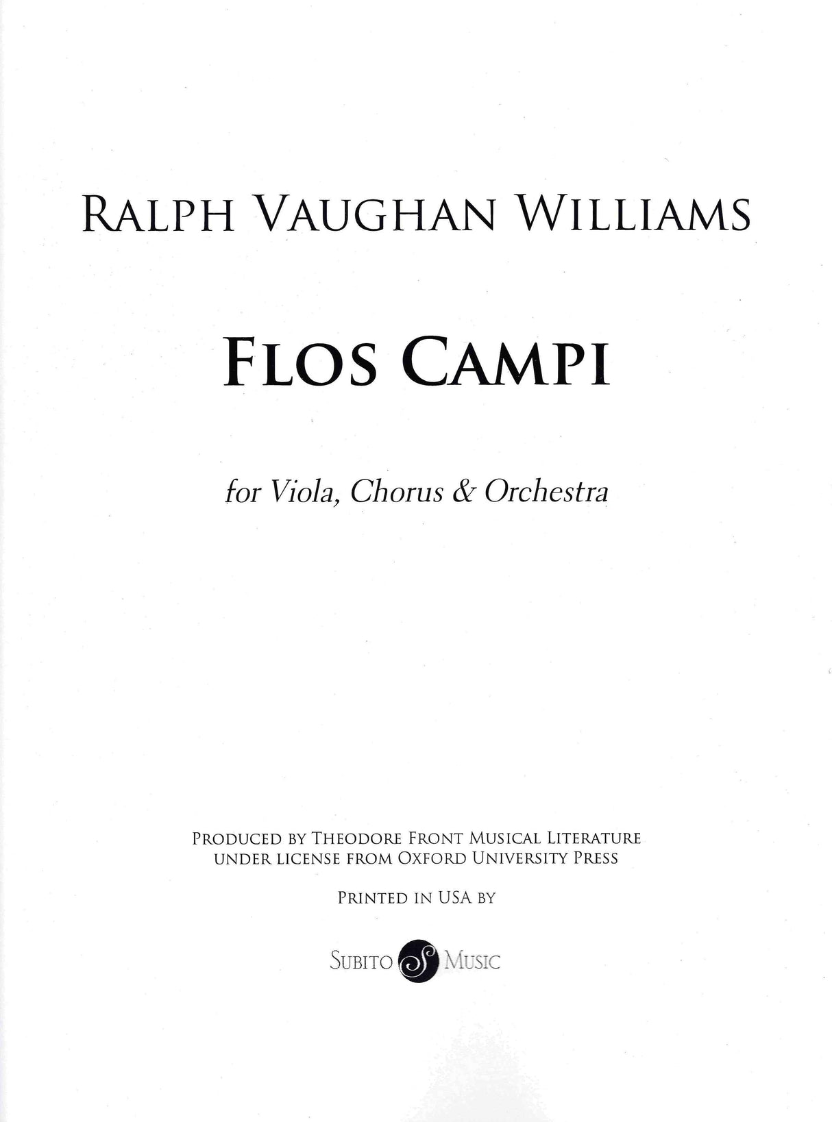 Vaughan Williams: Flos Campi